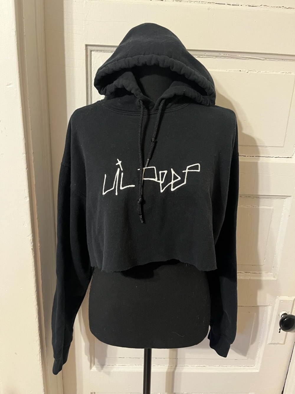 Lil Peep COWYS Black Cropped Hoodie